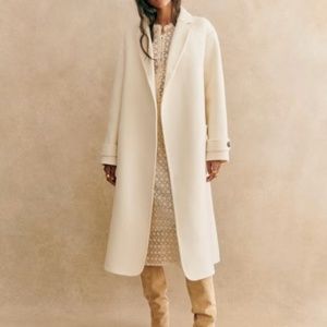 Sezane Maderick Coat - White  - Size 8